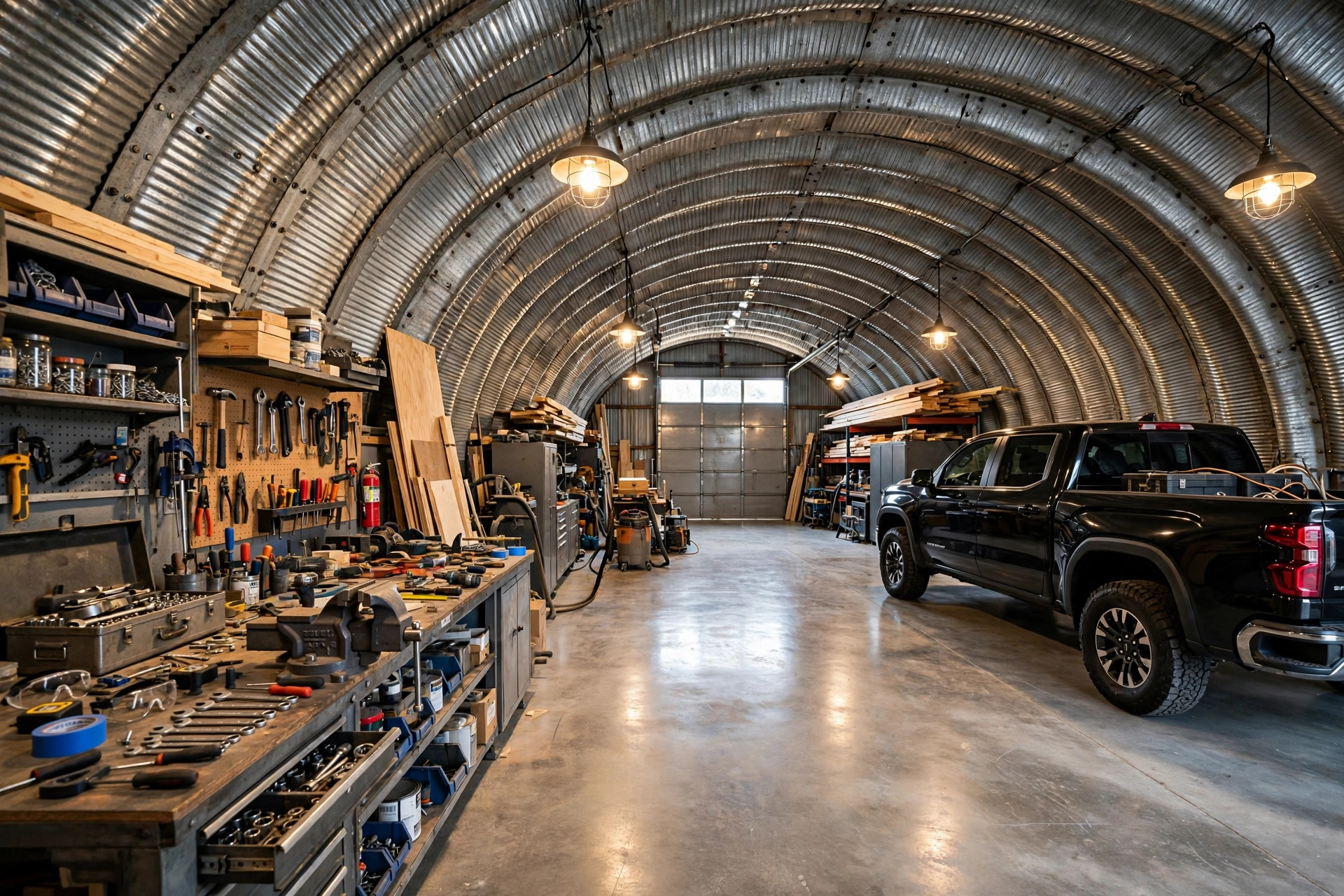 Finished Quonset interior